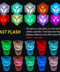 Light Up LED Ice Cubes For Drinks, 120 Pack Waterproof Multi Color Glow With Liquid Sensor in colorful glowing cups