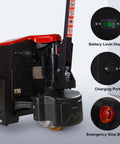 Heavy Duty 4400 Lb Electric Pallet Jack Truck With 48 By 27 Inch Forks, Built In Lead Acid Battery, ergonomic control handle details.