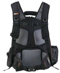 Back view of Arsenal 5843 Tool Backpack With Dual Compartments For Pros, Heavy Duty 1200D Ballistic Polyester, padded straps, black