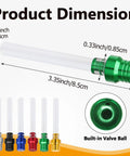 Product dimensions of Six Pack Gas Cap Vent Tube Kit For Motorcycles And ATVs Aluminum Breather Hose, six color set.