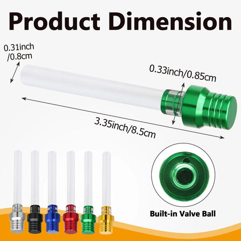 Product dimensions of Six Pack Gas Cap Vent Tube Kit For Motorcycles And ATVs Aluminum Breather Hose, six color set.