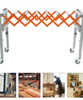 Heavy Duty Adjustable Conveyor Table On Wheels With 110 Lb Capacity Flexible Extendable Roller System For Warehouse And Factory Use Durable Metal Construction For Smooth Pro Grade Workflow