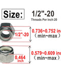 Beefed Up 1/2-20 Stainless Nylon Insert Lock Nuts 304 Stainless Steel Inch Thread 12 Pack Easy Install High Strength Corrosion Resistant