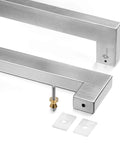 24 Inch Solid Stainless Steel Push Pull Door Handle Kit With Heavy Duty 304 Standoffs Brushed Finish For Barn And Glass Doors, hardware detail