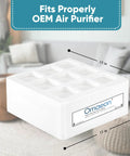 H12 and H13 True HEPA Replacement Filter for IQAir HyperHEPA HealthPro Series, white filter in living room setting