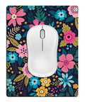 Extra Small Floral Mouse Pad 5.5 by 7 Inches Travel Ready Waterproof and Washable Desk Mat with colorful floral design