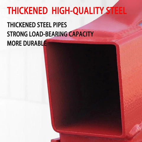 Close-up of thickened high-quality steel pipes used in Heavy Duty 2 Ton Folding Hydraulic Engine Hoist for durability.