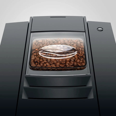 All In One Automatic Coffee Machine Grinds Tamps Brews Froths In Under 60 Seconds with coffee beans in hopper