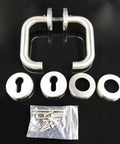 Components of Beefy 304 Stainless Steel Door Handle Lock Set For Interior Doors With Sliding Doors And Bathroom Levers