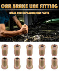 3 By 16 Dope Brake Line Fittings Kit With M10x1.0 Thread Metric Car Brake Line Union Pack Portable 10 Piece Set For Cars SUVs And Motorcycles Replaces Old Parts And Keeps Your Brakes Flowing, 10 galvanized steel fittings