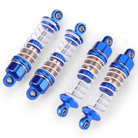 Beefed-Up Full Aluminum Oil Shocks Kit For 1/18 Scale RC Trucks 4 Pc Set Upgraded Replacement Parts Compatible With 18858 18859 18859A And 18868 Blue Finish