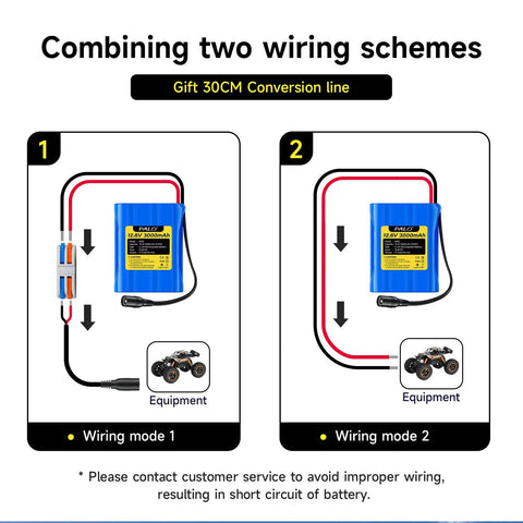Diagram showing 12V 3000mAh Rechargeable Lithium Battery Pack With 12.6V Charger 3A Max DC Output Portable Power Kit wiring setup