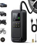 Portable Tire Inflator Air Compressor 5X Faster Up To 150 PSI Rechargeable Cordless Car Pump With Digital Pressure Gauge And LED Light