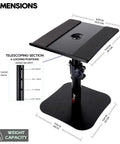 Heavy Duty Desktop Speaker Stands Pair With Flat Base Adjustable Height And Tilt Universal Platforms for Computer Or Home Theater