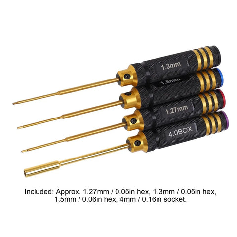 Hex Screwdriver And Socket Repair Tool Kit For Remote Control Cars Boats And Aircraft with 1.27mm, 1.3mm, 1.5mm hex drivers