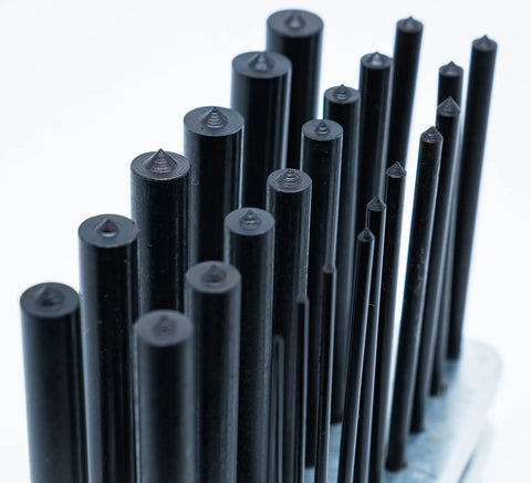 Heavy Duty 25 Piece Transfer Punch Set From 1mm To 13mm By 0.5mm Increments arranged in holder