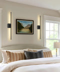 Total Vibe Shift Battery Operated Wall Sconce Set Of Two With Remote Touch Control Dimmable Led Wireless Black Light 350 Degree Rotation bathroom or bedroom decor.