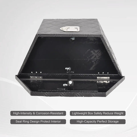 Pro Grade 26 Inch Aluminum Trailer Tongue Tool Box Built Legit Tough Road Ready With No Drama Weather Protection For RV Storage Organizer And Heavy Duty Lock