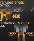 Cordless Metal Shear For Sheet Metal And More, Heavy Duty Brushless Electric Cutter Compatible With DeWalt 20V Max Batteries featuring stepless speed control and forward & reverse mode.