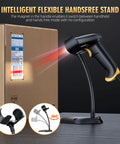 2D Barcode Scanner With Smart Stand USB Wired Handheld Imager For QR Data Matrix PDF417 OCR Global Shutter Technology