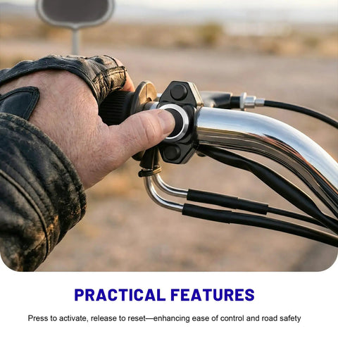 Heavy Duty Seven Eighths Inch Motorcycle Handlebar Switch Delivering A Badass Build With Polished Aluminum Alloy Controls in use.