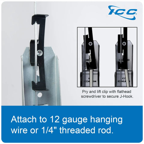 Legit Tough 2 Inch Batwing J Hooks With Snug Retainer Clip galvanized steel clips attaching to 12 gauge wire or threaded rod.