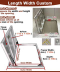 Slick Flush Floor Hatch Door For Basement Cellar Hidden Crawl Space Access Panel Locks Down Firm With Vinyl Tile Granite Or Wood Surfaces Heavy Duty Steel Plate 60X36 Inches dimensions and measurement guide.