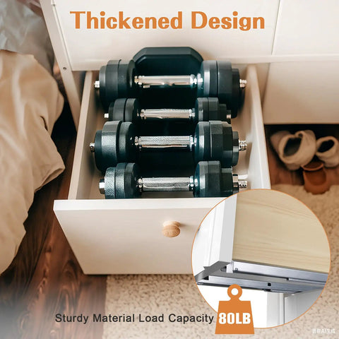 Drawer with 1 Pair 21 Inch Undermount Drawer Slides With Full Extension Hidden Rails Soft Close Bottom Mount showing 80 lb load capacity.