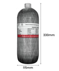 4500 Psi Carbon Fiber 2L HPA Paintball Tank System For High Pressure Air, CE Approved Tank with Dimensions