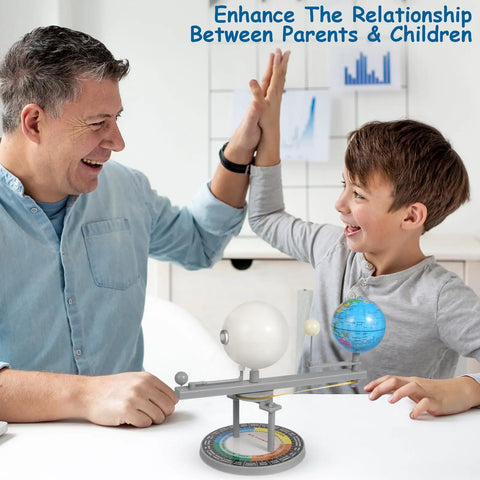 Sun Earth Moon Model For Classroom, Hands On Astronomy Teaching Tool, Orbital Simulator Demonstrating Day And Night, Seasons, Moon Phases, And Planetary Motion