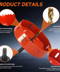 38mm One And A Half Inch Beefy Bi Metal Hole Saw With Eight Percent Cobalt HSS M42 Teeth highlighting tooth grinding and drill bit