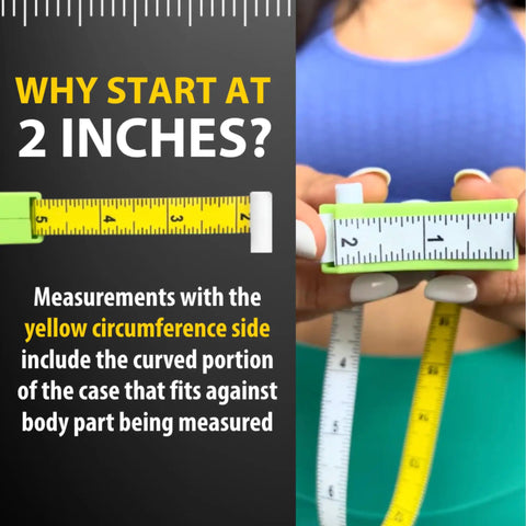 80 Inch Automatic Telescopic Body Measuring Tape With Dual Color Yellow Side For Easy Circumference Readings shown close-up