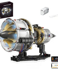 Jet Turbofan Engine Model Kit That Runs With App Control, Realistic Motor, Lighting Effects, 564 Plus Pieces displayed