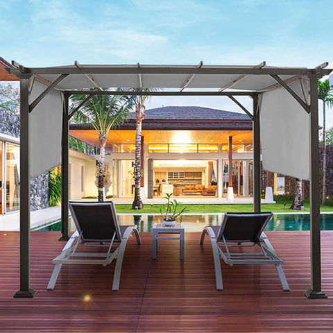Waterproof Pergola Shade Cover For Outdoor Patio Replacement Canopy Top With Grommets Universal Fit Black 4.8x2.4m over patio