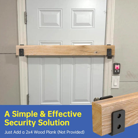 Heavy Duty 1/4 Inch Thick U Brackets for 2x4 Doors 8 Pack Barricade Kit Built to Take Kicks and Thrust Ideal for Home Garage Gate Barn and Shed Security Black
