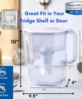 7 Cup Water Filter Pitcher With 3 Replacement Filters And Electronic Change Reminder Compatible With Standard Pitcher Filters