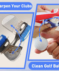 Magnetic Golf Club Cleaning Kit with American Flag Towels, dual pack groove brush and pick, cleaning golf clubs and balls