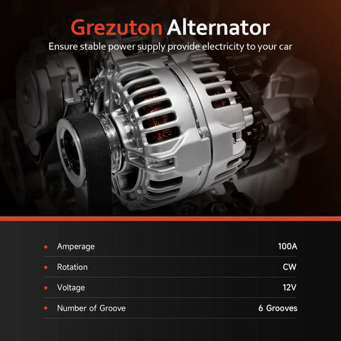 Front view of high-output alternator for Toyota, showcasing 12V CW rotation, fits 2012-2015 Camry, RAV4 2009-2012, Scion tC 2011-2016.
