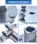 Product details of Premium Heavy Duty Go Kart Live Axle Hub With Step Down Shaft Pair showing bolts and shaft design.