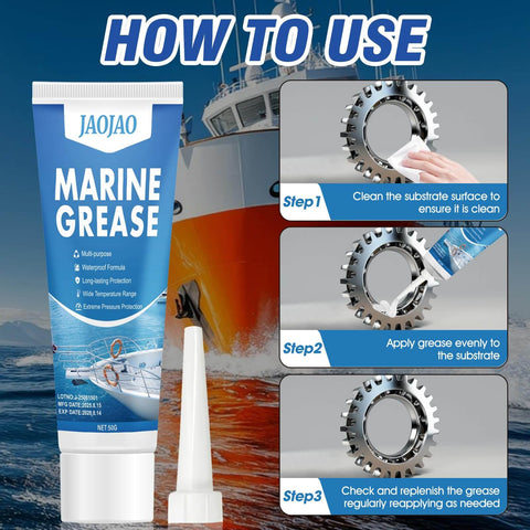 Waterproof High Temp Marine Grease With Extreme Pressure Protection For Boat Wheel Bearings And Steering Cables 50g tube instructions