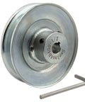 AB400 One Half Inch Bore Single Groove Web Sheave V Belt Pulley Four Inch Outer Diameter Carbon Steel Motor Pulley For A B 5L 4L V Belts, Zinc Plated Durable Workhorse Drive Wheel For Power Transmission, with Allen wrench