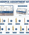 Workhorse 400 Piece Self Drilling Drywall Anchor And Screw Kit With 170 Expansion Anchors 200 Drywall Screws And 50mm Double Ended Driver Bit For Quick Strong All In One Hollow Wall Mounts, 400pcs kit