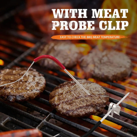 2 Pack Temp Meat Probe Replacement For Pellet Grills And Smokers With 3.5 mm Plug Probes Including 2 Probe Grommets And Clips