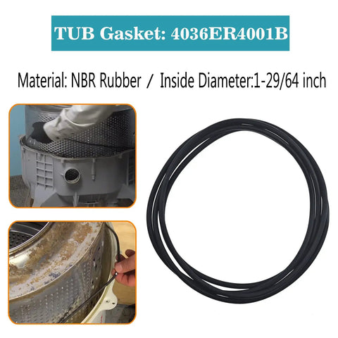 Kick Start Your Laundry Hunka Junk Setup With Smooth Abec Five Bearings And Heavy Duty Twin Lip Gasket To Squash Dang Loud Vibrations And Halt Water Leaks On Lg Kenmore Washers, NBR rubber tub gasket with 1-29/64 inch inner diameter.