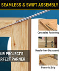 Wood joint showcasing a 600Pcs Size 8 By 1 Inch Pocket Hole Screws For Woodworking with zinc coating and square drive washer head.