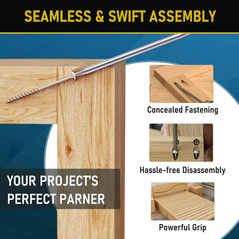 Wood joint showcasing a 600Pcs Size 8 By 1 Inch Pocket Hole Screws For Woodworking with zinc coating and square drive washer head.