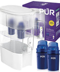 XL 44 Cup Water Filter Dispenser With Genuine PUR Filters, 2 In 1 Fast Filtration, Largest Capacity, Dishwasher Safe