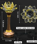 Colorful LED Lotus Flower Lamp With 7 Color Changing Crystal Buddha Light For Cabinet And Altar Decor Light Control Night Light 110V