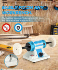 Beast Bench Buffer Polisher With Three Polishing Wheel Types And Variable Speed on workbench with cotton wheels