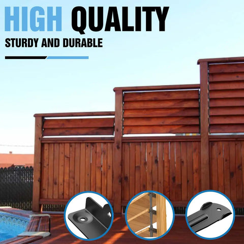 Adjustable Louver Bracket Kit For Pergola Sunblind System With 304 Stainless Steel Hardware, DIY Wood Slat Shade Roof, Bahama Shutters, Privacy Fence, Deck Privacy Solution